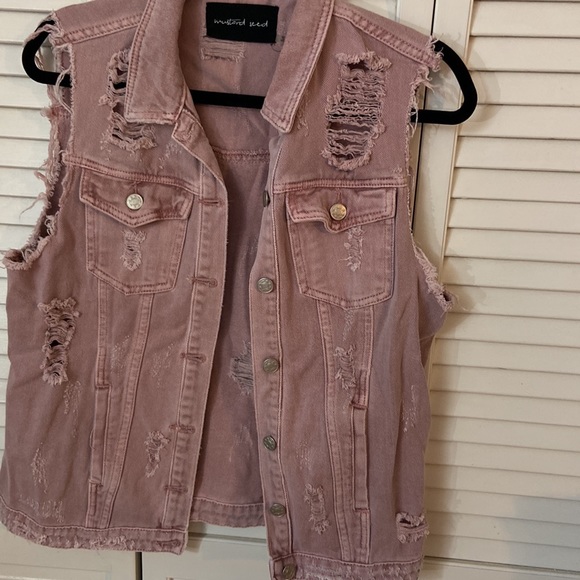 Boutique, distressed jean vest - Picture 2 of 4